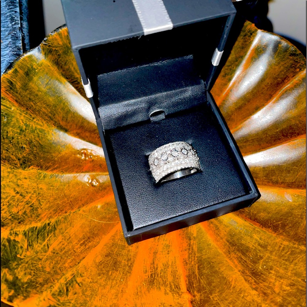 Woman’s Sterling silver 2.25 karat real diamond anniversary band